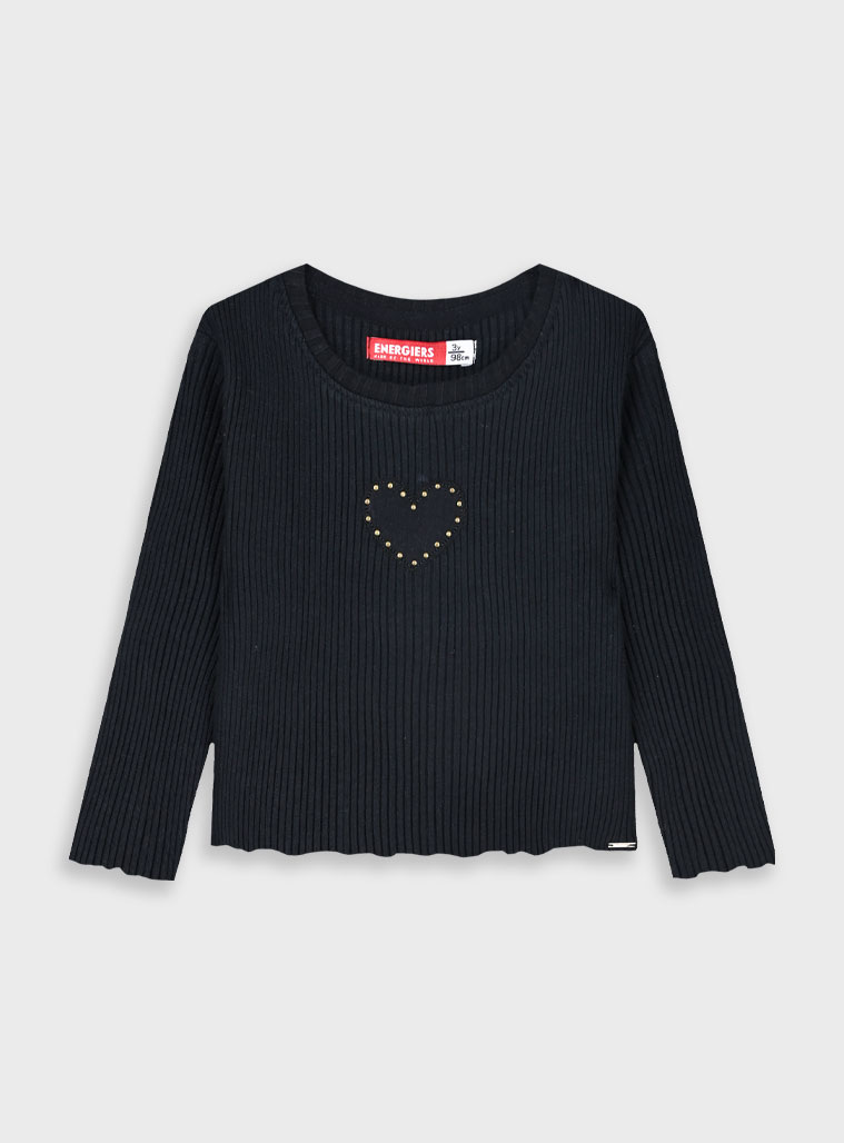 Μακρυμάνικη ριπ μπλούζα - 2 ετών, ΜΑΥΡΟ εικόνα 1