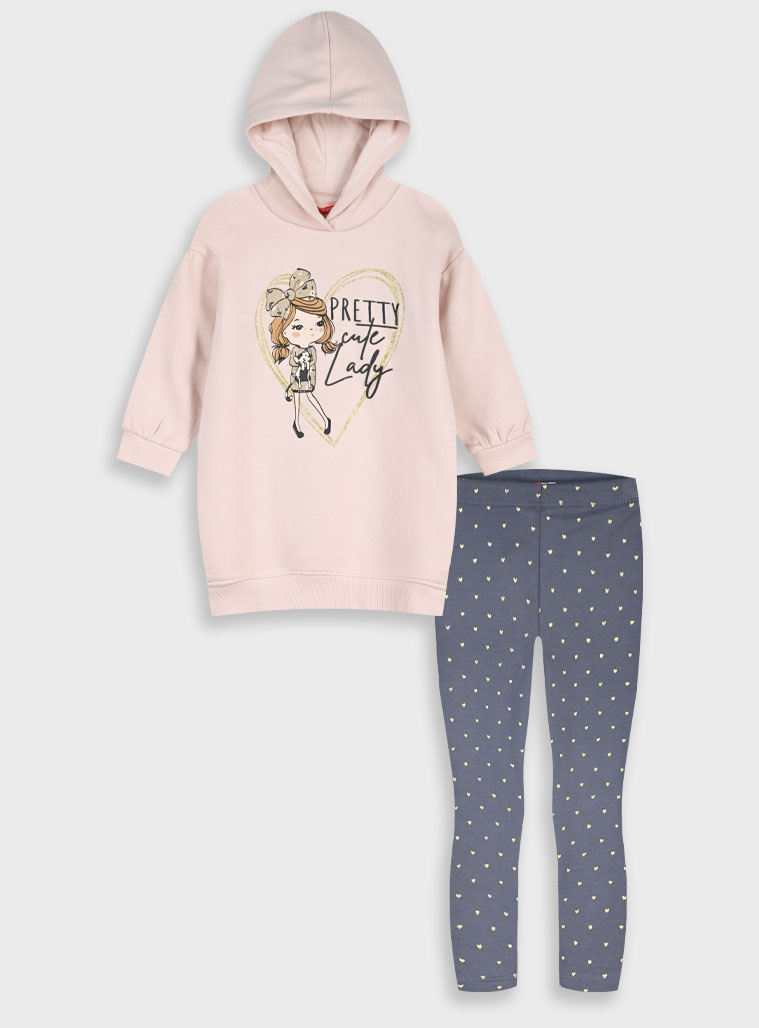 Σετ φούτερ μπλούζα με κολάν - 7 ετών, ΑΝΘΡΑΚΙ εικόνα 1