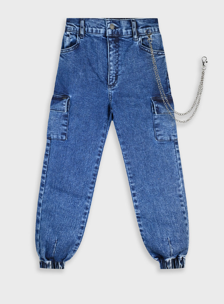 Τζην παντελόνι cargo – ΜΑΥΡΟ ΤΖΗΝ 16-125201-2