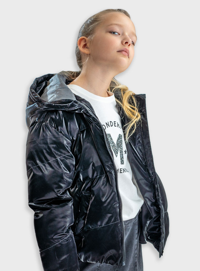 Μπουφάν με κουκούλα - ΜΑΥΡΟ 16-125203-1 φωτογραφία