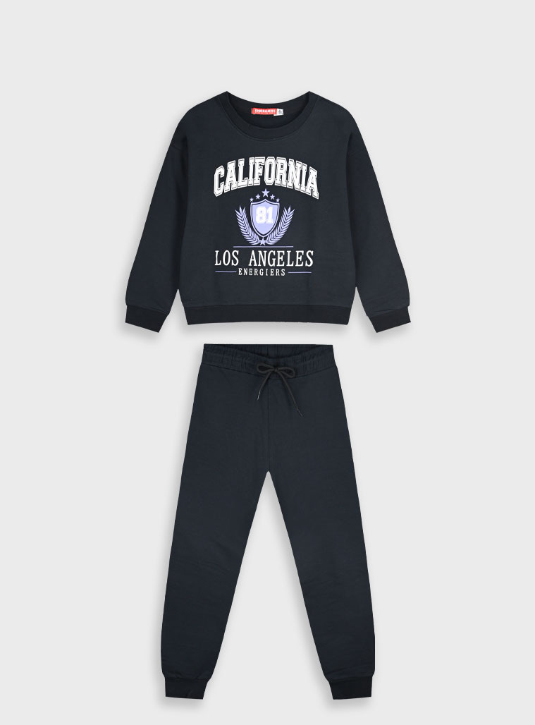 Φούτερ φόρμα με τύπωμα - 8 ετών, ΜΑΥΡΟ εικόνα 1