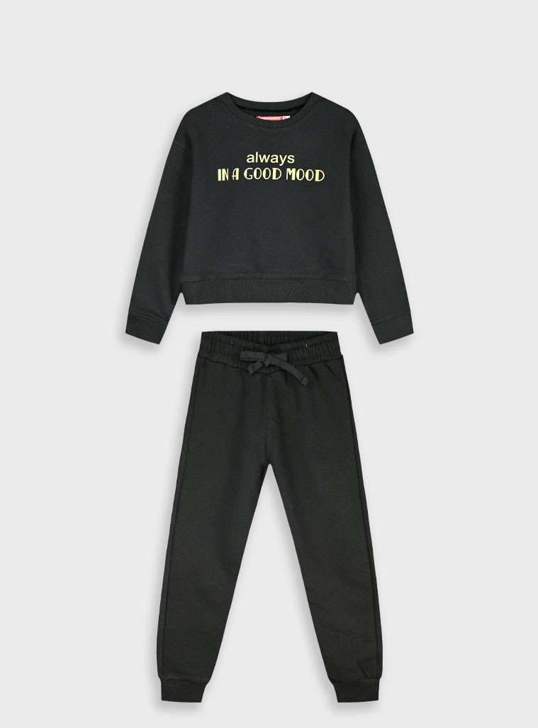 Φούτερ φόρμα με τύπωμα - 6 ετών, ΜΑΥΡΟ εικόνα 1