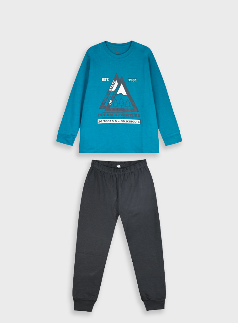 Πυζάμα με τύπωμα - 6 ετών, ΑΝΘΡΑΚΙ εικόνα 1