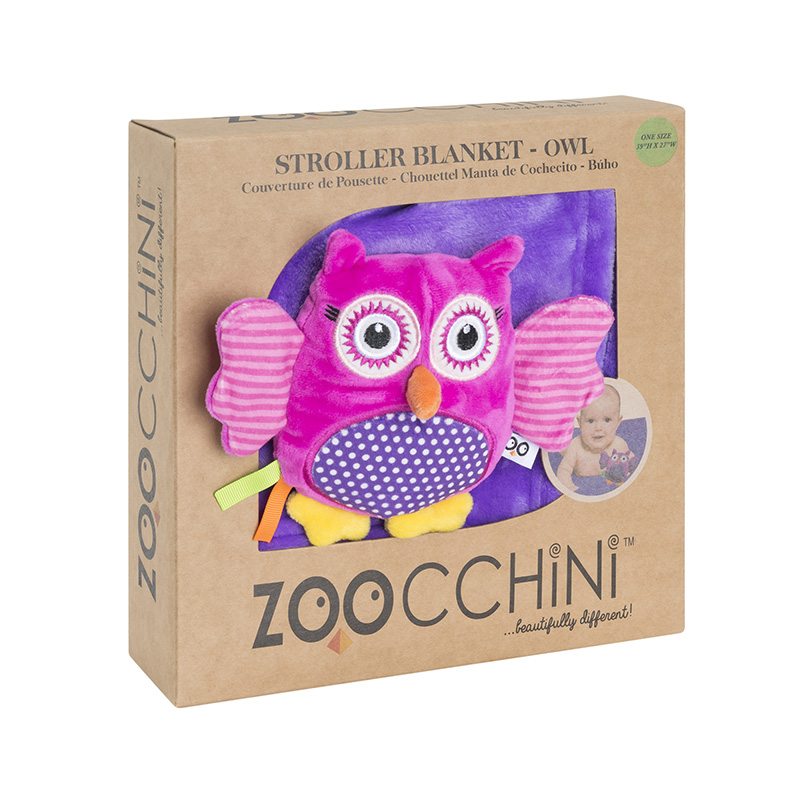 Zoocchini Κουβέρτα Με Λούτρινο Παιχνίδι Fleece 68,5x100εκ. Stroller Blanket Owl Buddy Zoocchini ZOO3002