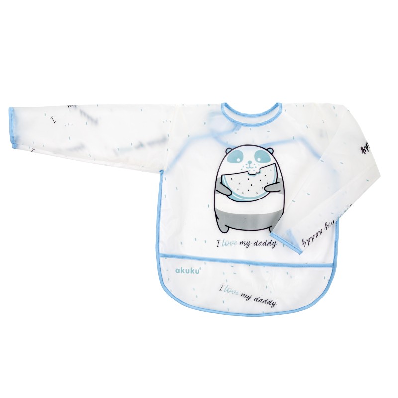 akuku Σαλιάρα Αδιάβροχη Mε Μανίκια Πάντα akuku A0517