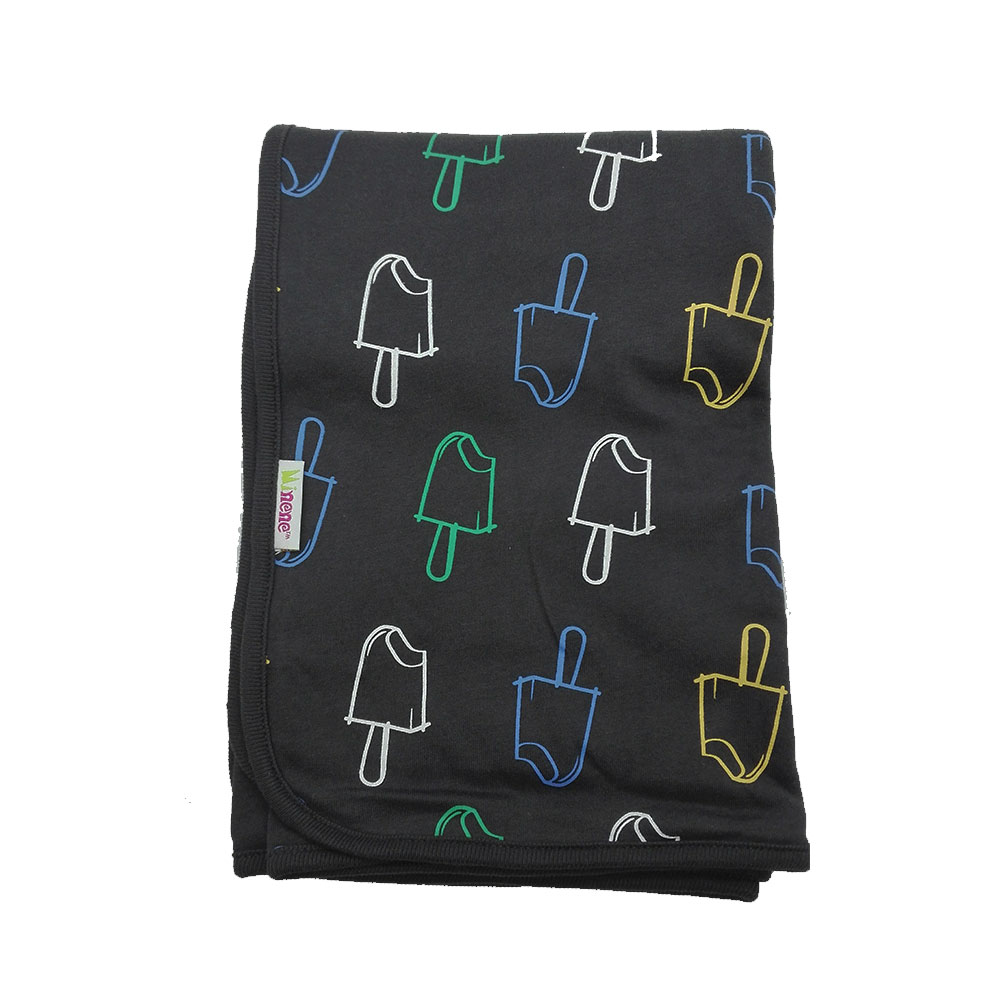 Εικόνα 1 Κουβέρτα Βαμβακερή 2 Όψεων 80x80εκ. Ice Cream Dark Grey Minene 19133011400OS