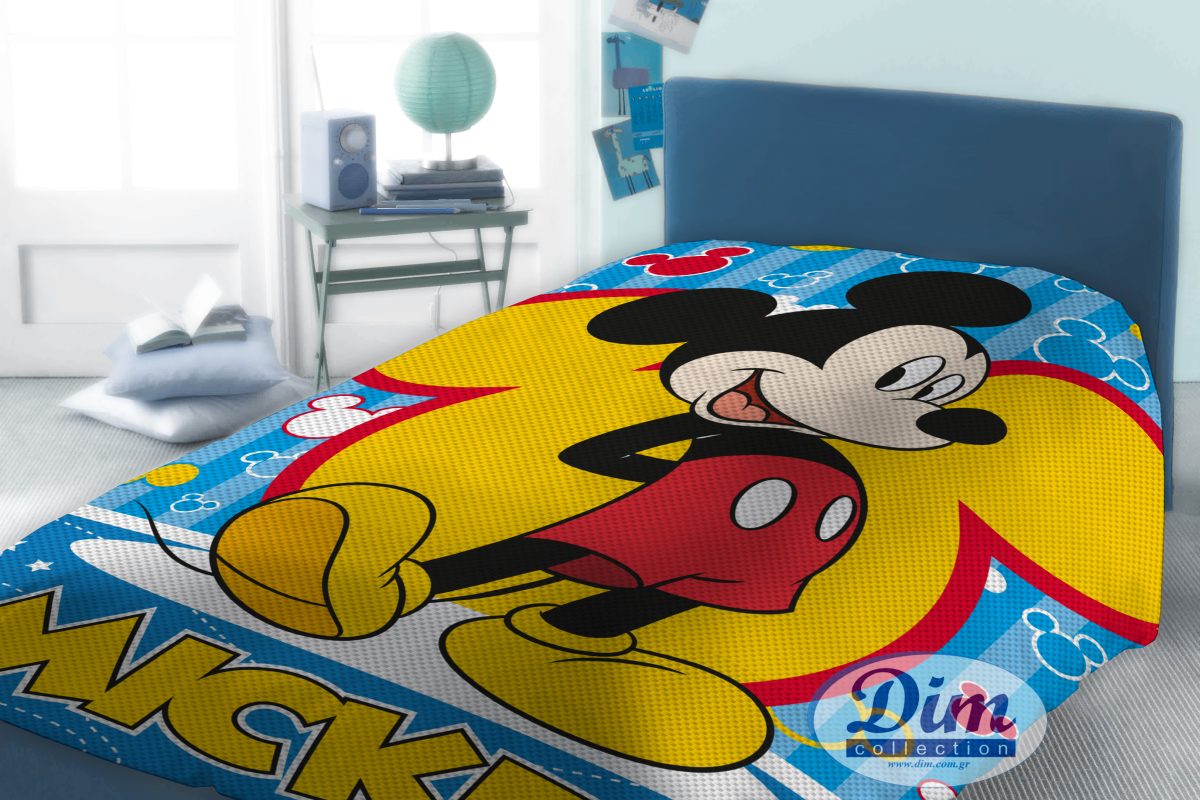 Disney Κουβέρτα Μονή Πικέ 160x240εκ. Mickey 565 Digital Print Disney Dimcol