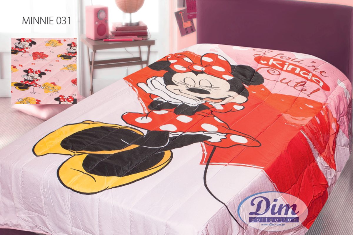 Disney Κουβερλί Διπλής Όψεως Μονό 160x250εκ. Minnie 031 Digital Print Disney Dimcol