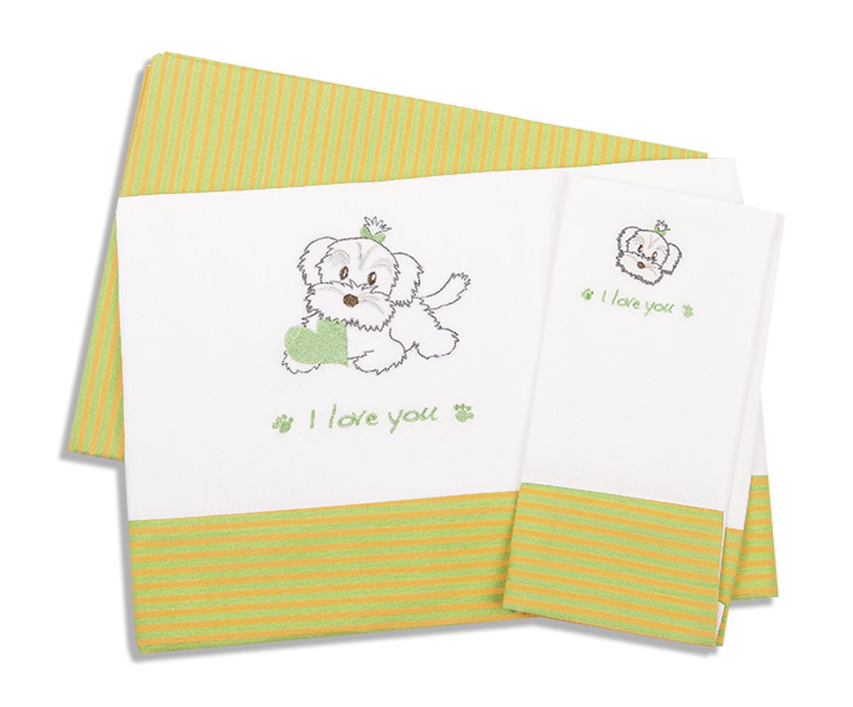 Εικόνα 1 Σετ Σεντόνια Μπεμπέ 120x170εκ. Σκυλάκι 120 Dimcol.