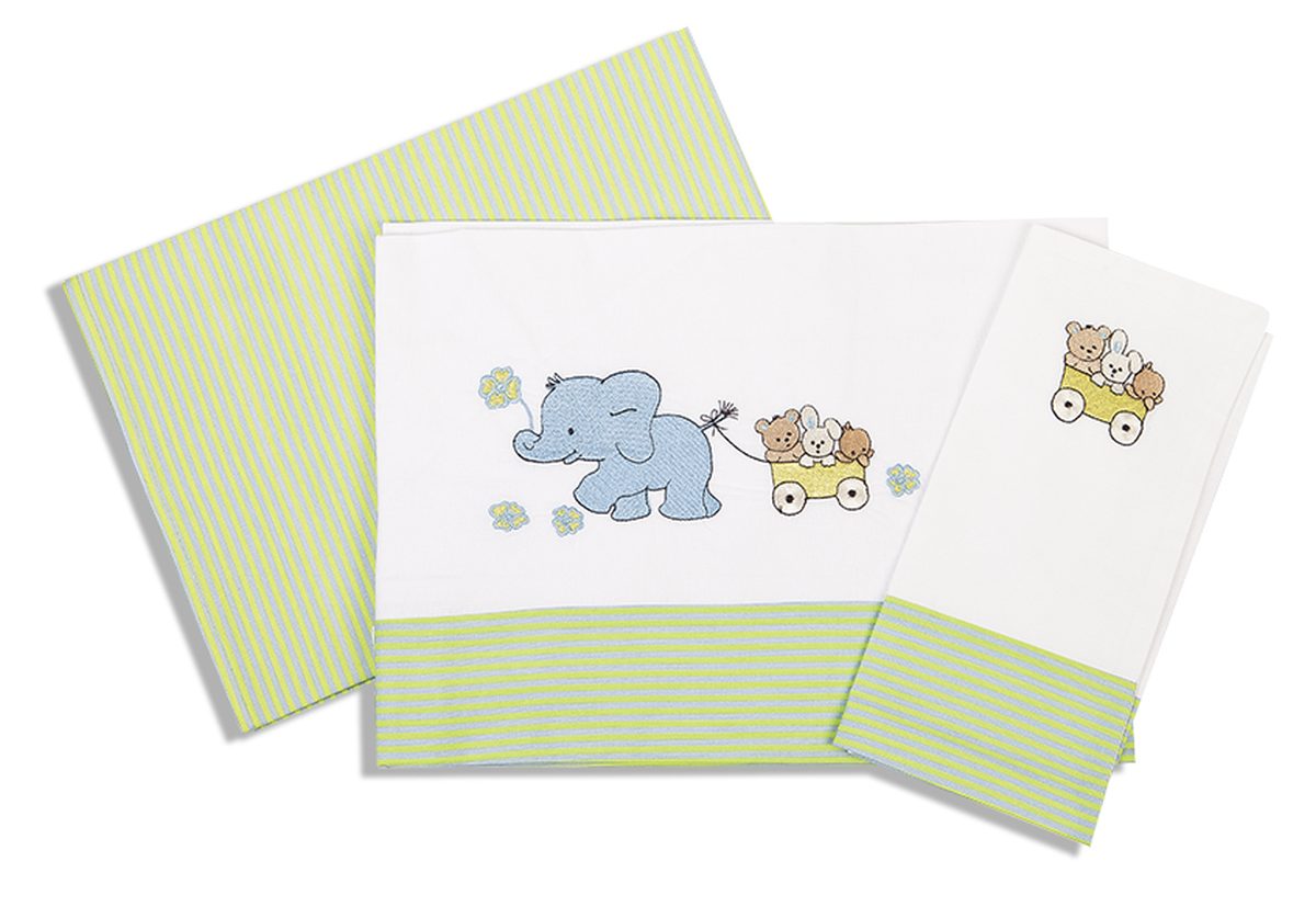 Εικόνα 1 Σετ Σεντόνια Μπεμπέ 120x170εκ. Ελεφαντάκια 111 Dimcol.