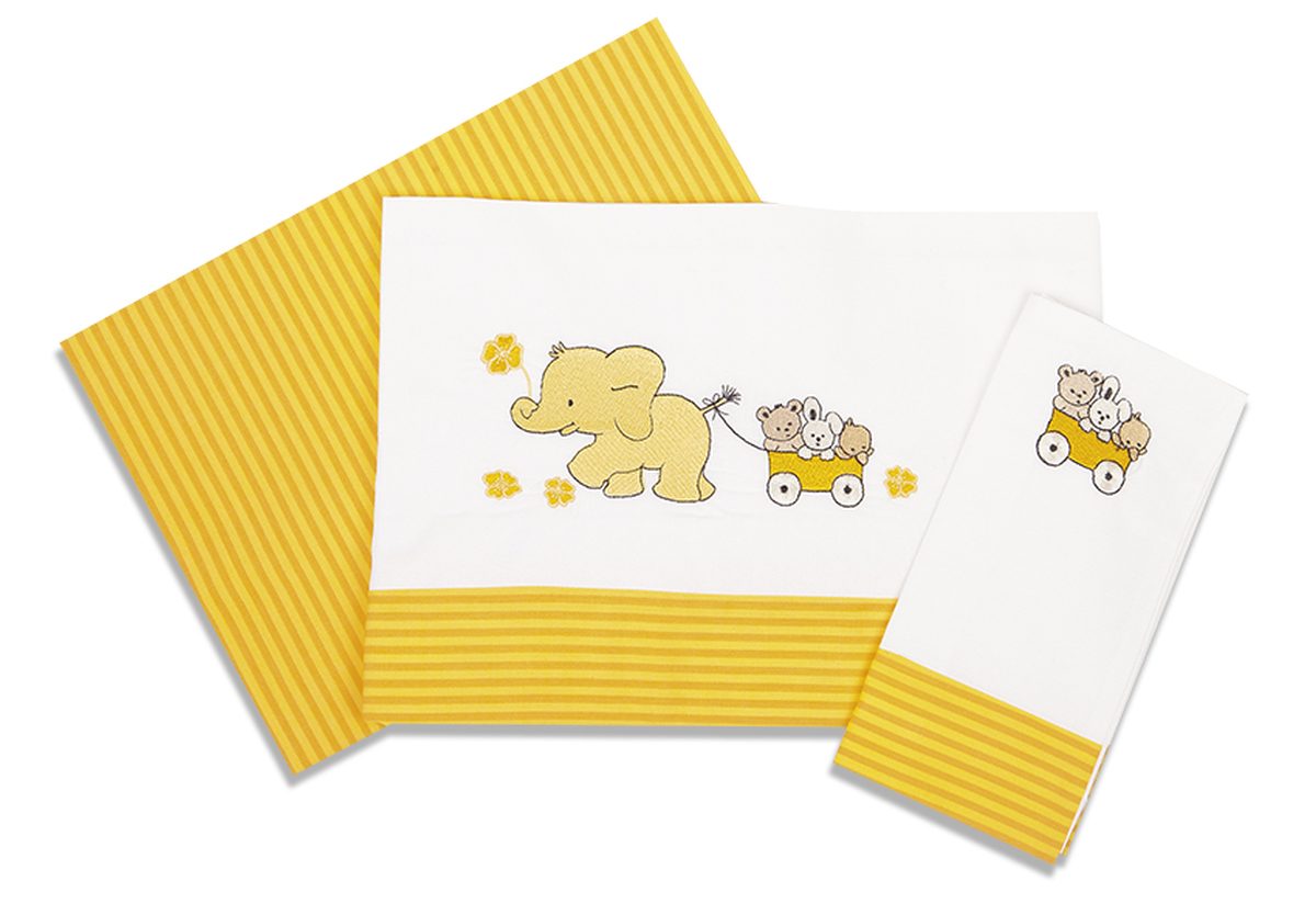 Εικόνα 1 Σετ Σεντόνια Μπεμπέ 120x170εκ. Ελεφαντάκια 112 Dimcol.