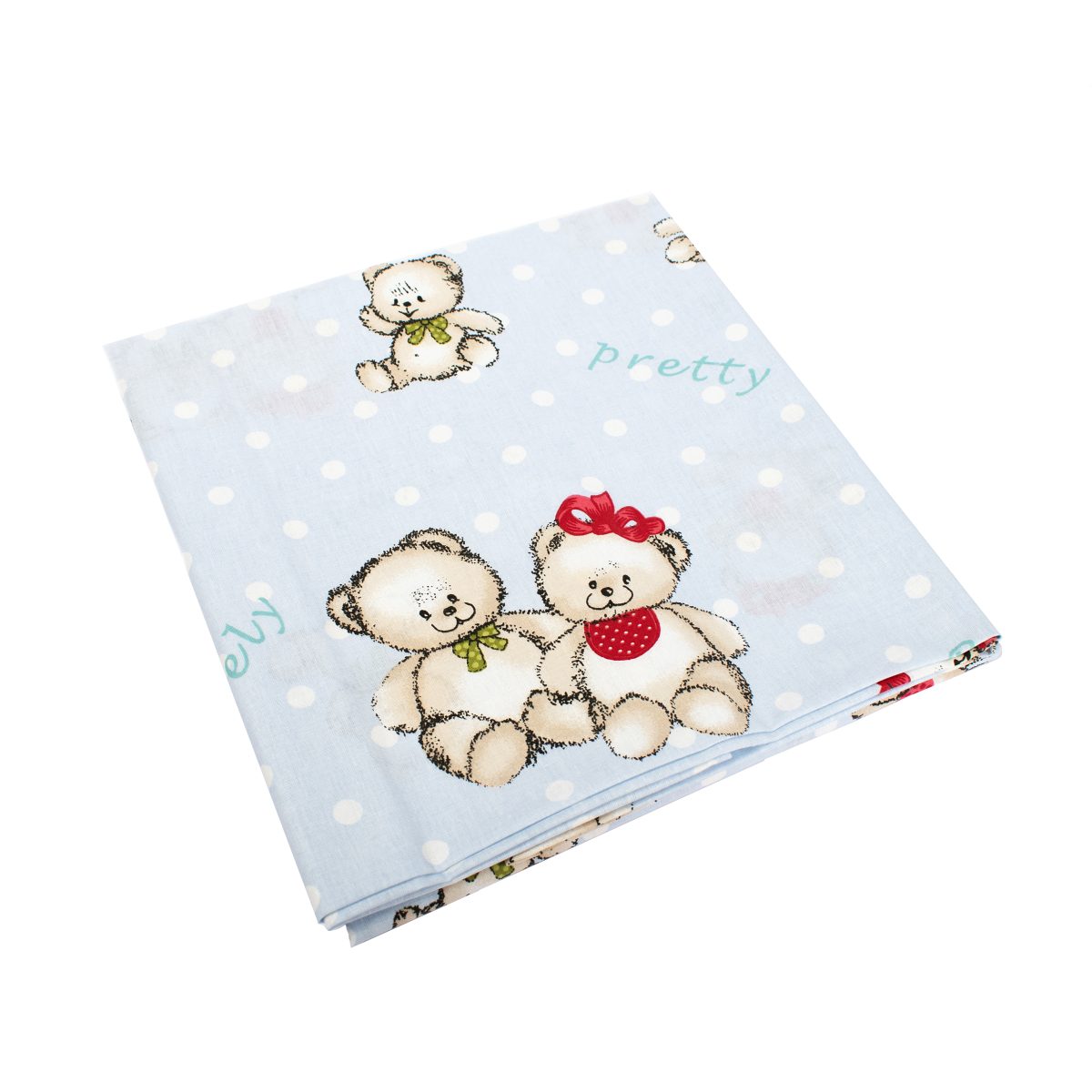 DimCol Πάνα Χασές Μπεμπέ 80x80εκ. Two Lovely Bears 64 Blue Dimcol