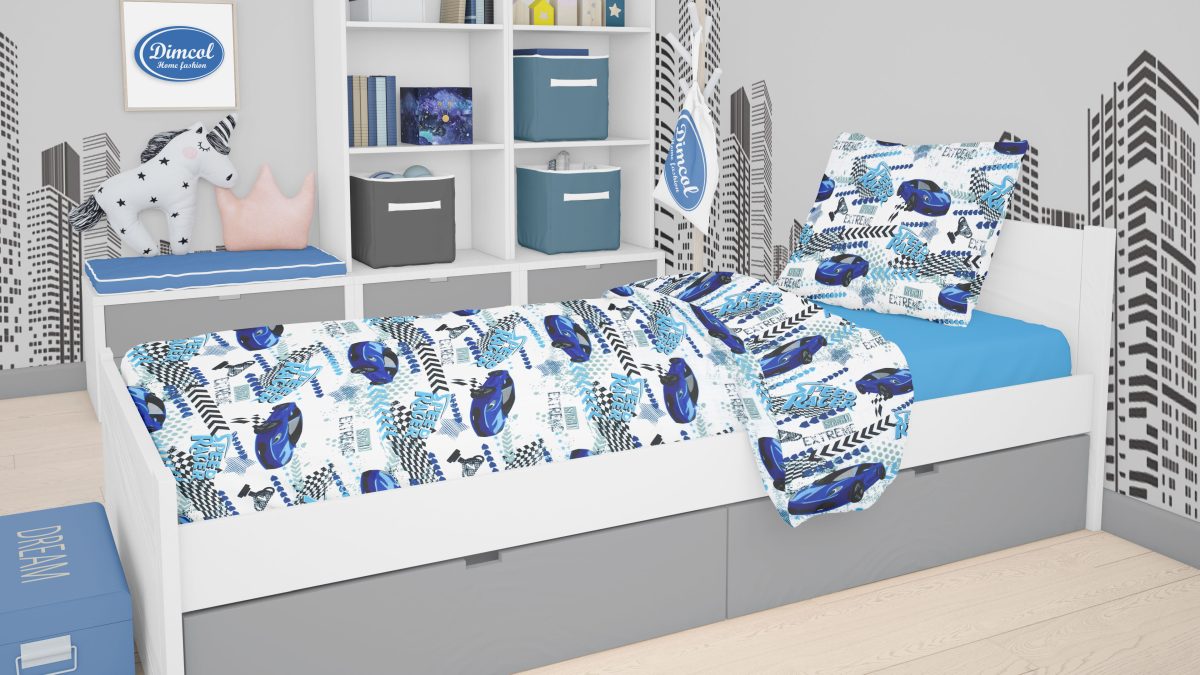 Εικόνα 1 Παπλωματοθήκη Polycotton Μονή 160x240εκ. Speed Racer 291 Dimcol