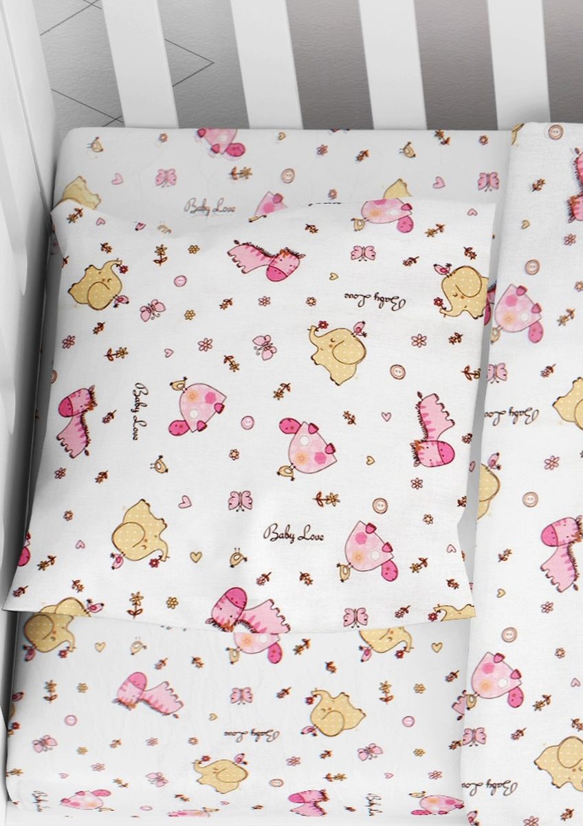 Εικόνα 1 Μαξιλαροθήκη Φάκελος Βαμβακερή Bebe 35x45εκ. Elephant 172 Pink Dimcol