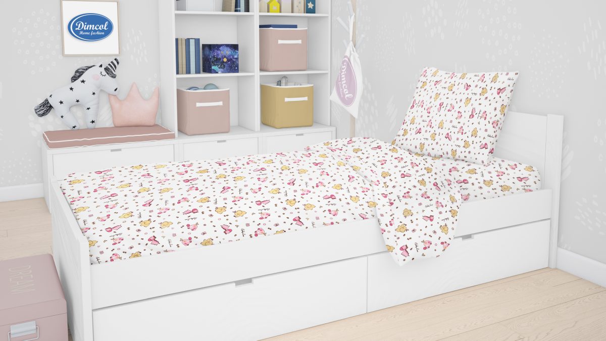 OEM Παπλωματοθήκη Βαμβακερή Μονή 160x240εκ. Elephant 172 Pink Dimcol