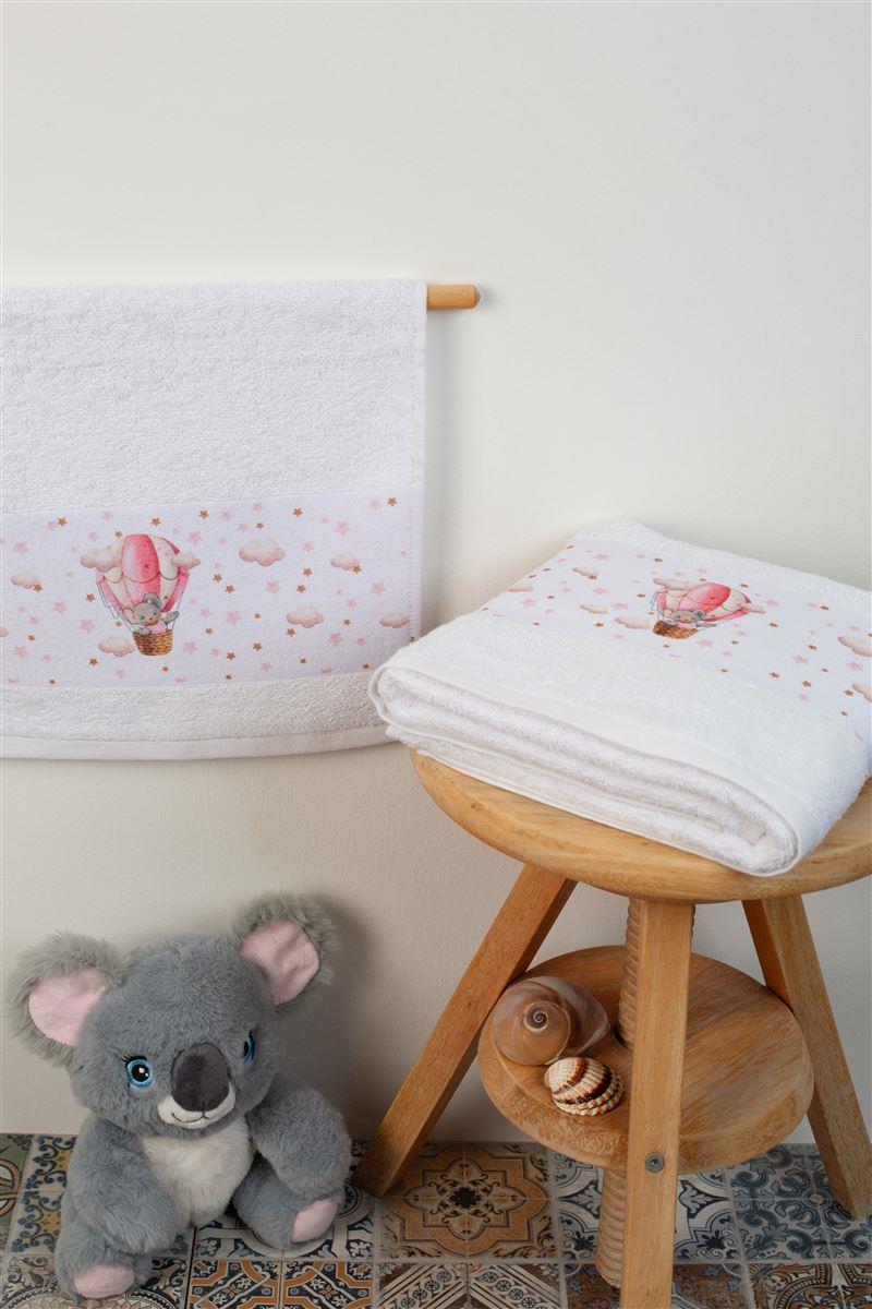 Σετ Πετσέτες 2τμχ Μπεμπέ Βαμβακερές Λευκές Into The Sky 69...