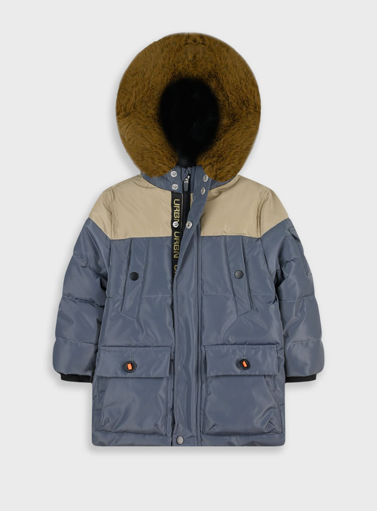 Μπουφάν με κουκούλα - ΑΝΘΡΑΚΙ 12-125101-1