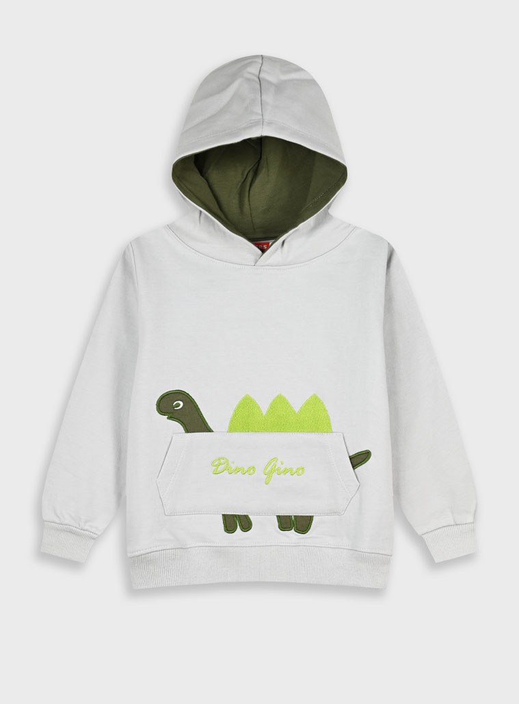 Μπλούζα με κουκούλα - 7 ετών, ΑΝΟΙΧΤΟ ΓΚΡΙ εικόνα 1