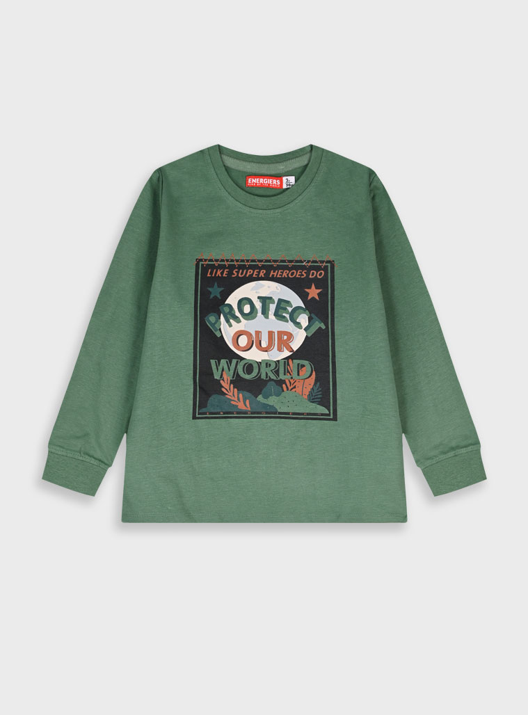 Μακρυμάνικη μπλούζα - 2 ετών, ΠΡΑΣΙΝΟ ΤΗΣ ΕΡΗΜΟΥ εικόνα 1