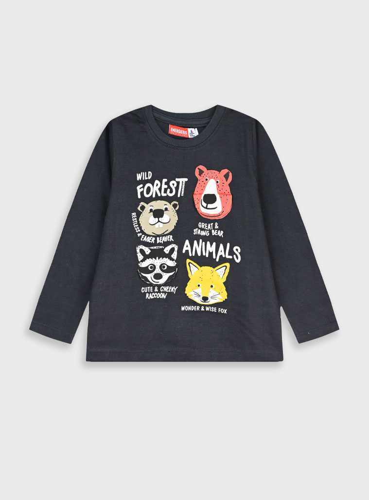 Μακρυμάνικη μπλούζα - 3 ετών, ΑΝΘΡΑΚΙ εικόνα 1