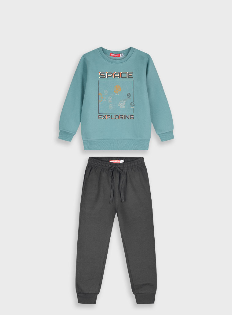 Φούτερ φόρμα με τύπωμα - 1 έτους, ΑΝΘΡΑΚΙ εικόνα 1