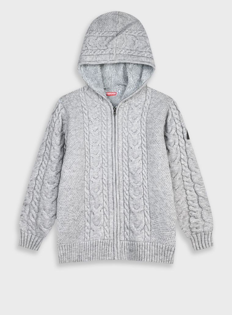 Πλεκτή ζακέτα - ΜΕΛΑΝΖΕ 13-125015-6