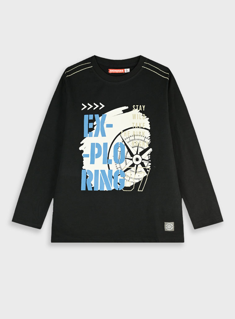 Μακρυμάνικη μπλούζα - 6 ετών, ΜΑΥΡΟ εικόνα 1