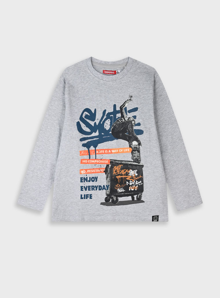 Μακρυμάνικη μπλούζα - 6 ετών, ΜΕΛΑΝΖΕ εικόνα 1