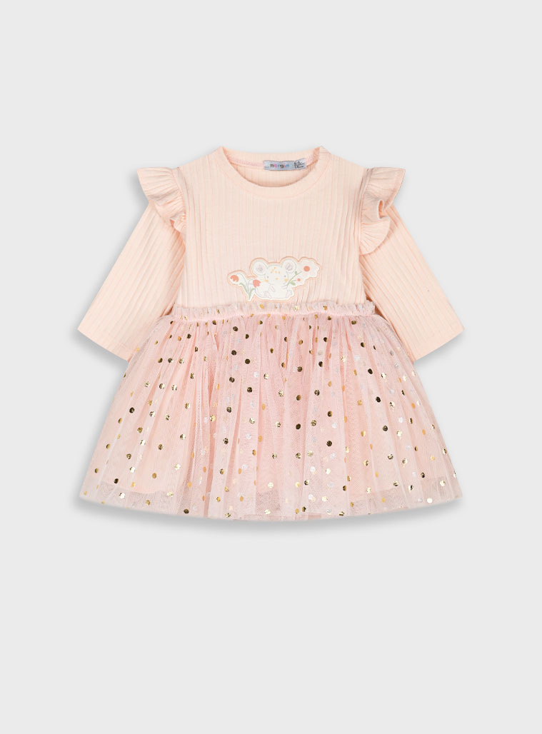 Βρεφικό ριπ φόρεμα - 62 cm, ΠΟΥΔΡΑ εικόνα 1