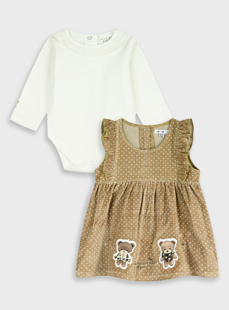Βρεφικό σετ 2 τεμαχίων κορμάκι με φόρεμα - 62 cm, ΠΟΥΑ εικόνα 1