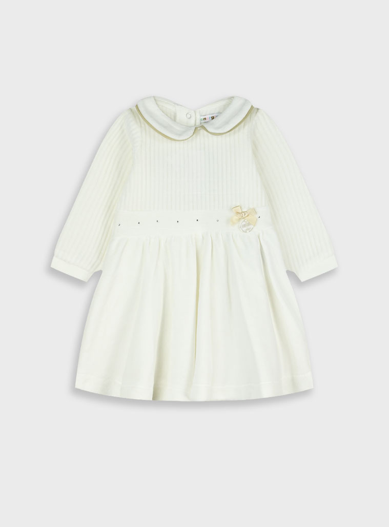 Βρεφικό βελουτέ φόρεμα - 62 cm, Εκρού εικόνα 1