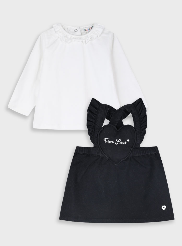 Βρεφικό σετ 2 τεμαχίων μπλούζα με φόρεμα - ΜΑΥΡΟ ΤΖΗΝ 14-125415-0