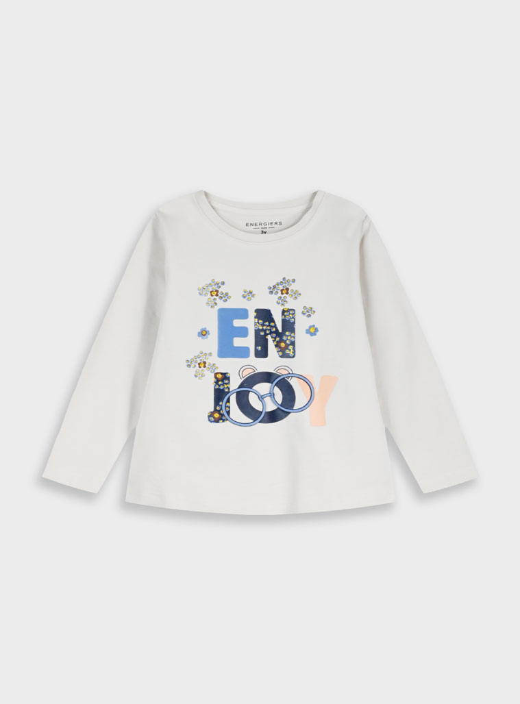 Μακρυμάνικη μπλούζα - Εκρού 15-125336-5