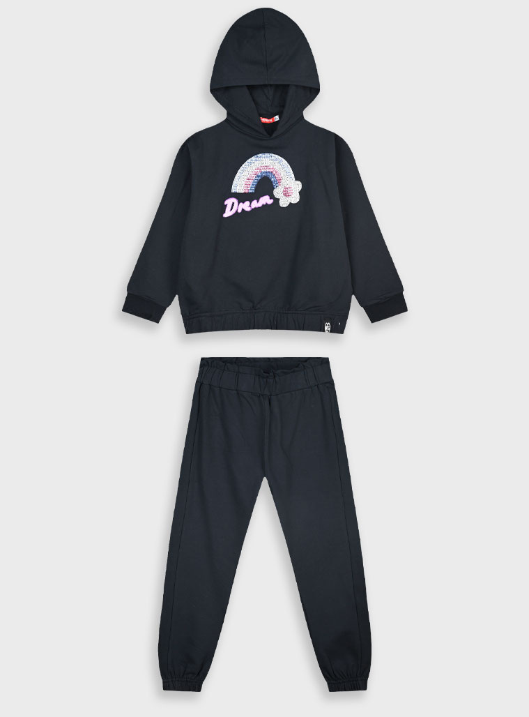 Φούτερ φόρμα με τύπωμα - 2 ετών, ΜΑΥΡΟ εικόνα 1