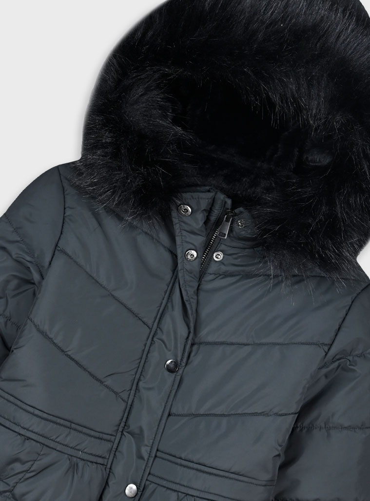 Μπουφάν με αποσπόμενη κουκούλα - ΜΑΥΡΟ 16-125200-1 φωτογραφία
