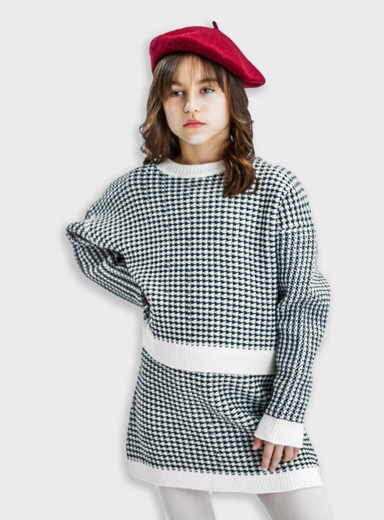 Πλεκτό πιε ντε πουλ σετ - PIED DE POULE 16-125201-0 φωτογραφία