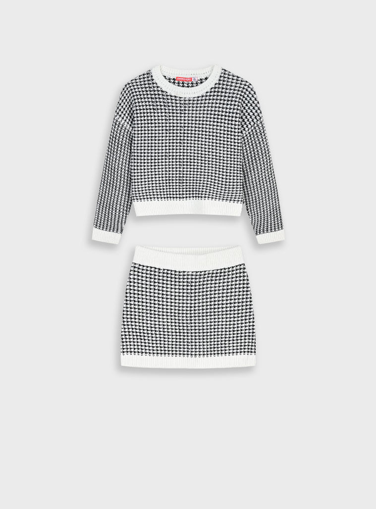 Πλεκτό πιε ντε πουλ σετ - 4 ετών, PIED DE POULE εικόνα 1