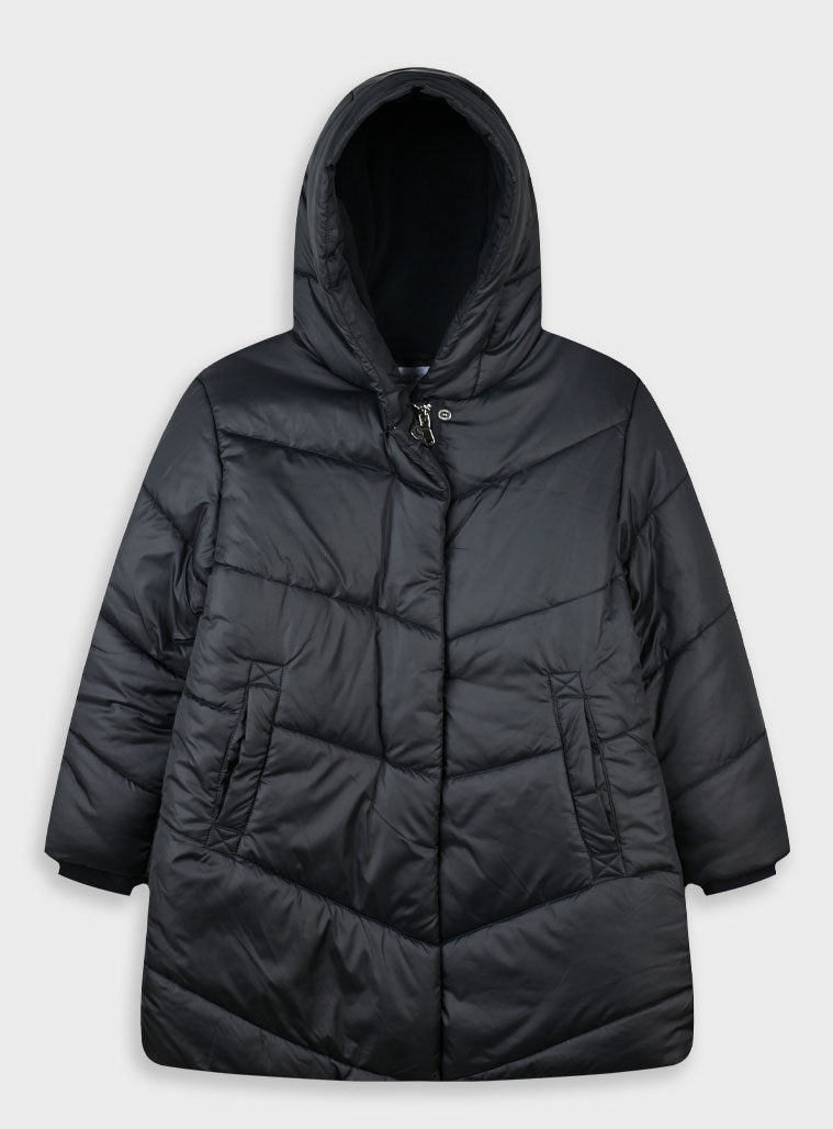 Μπουφάν με κουκούλα - ΜΑΥΡΟ 16-125201-1