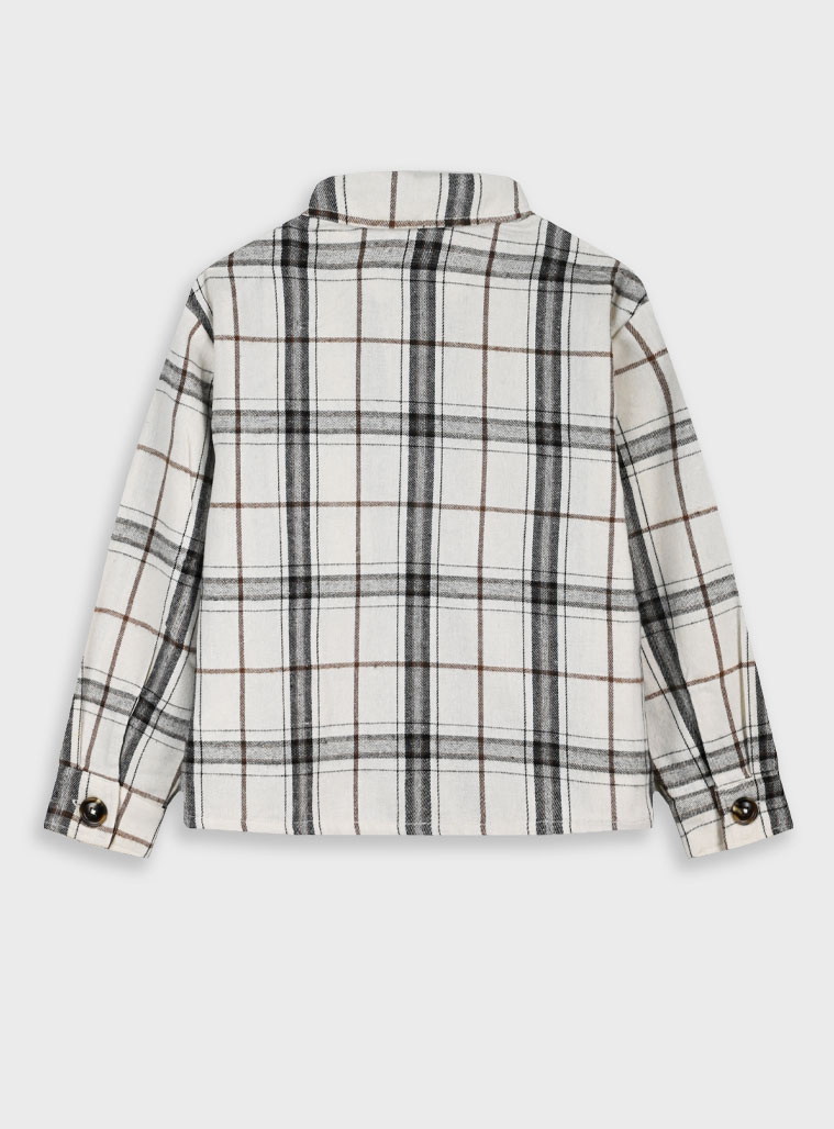 Καρρώ πουκάμισο - Εκρού 16-125210-4 φωτογραφία