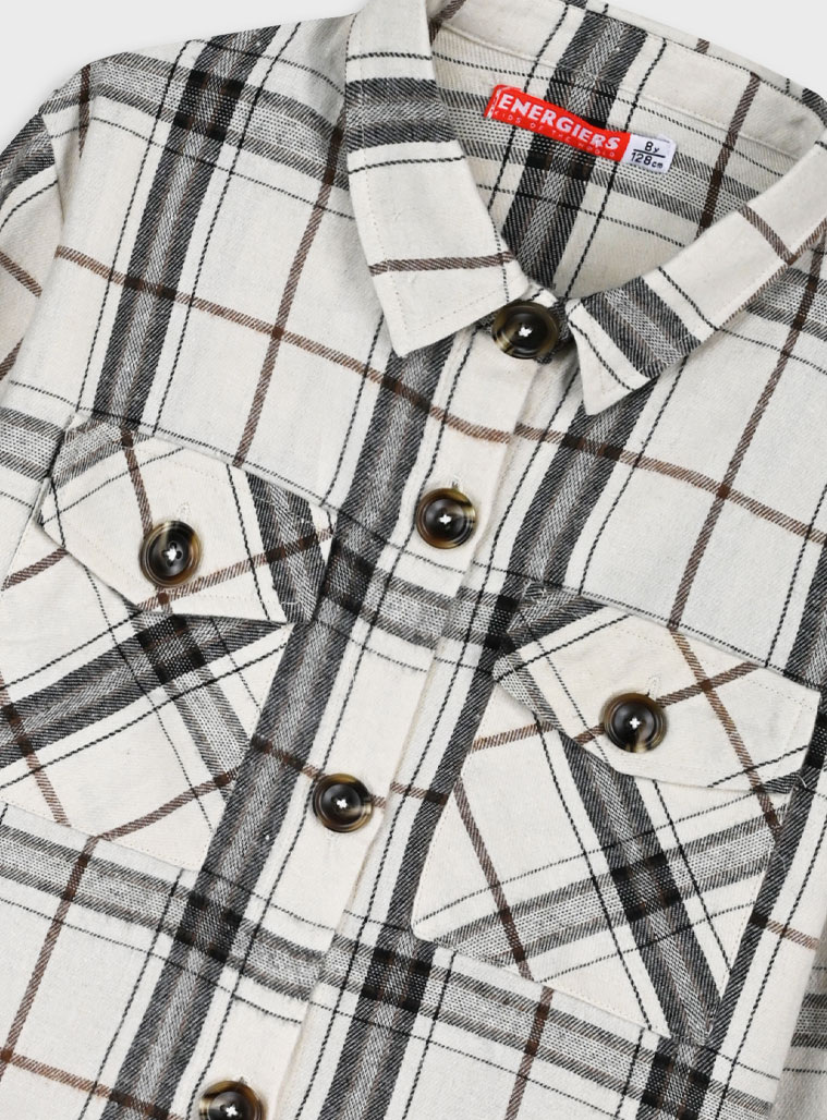 Καρρώ πουκάμισο - Εκρού 16-125210-4 φωτογραφία