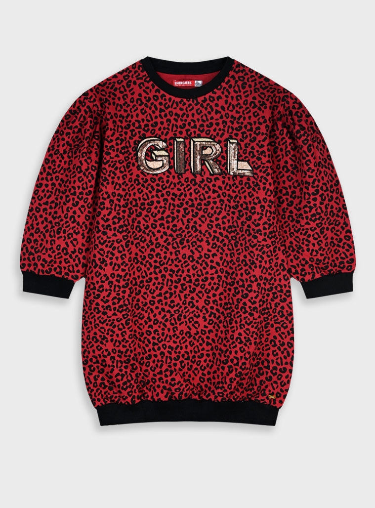 Λεοπάρ φούτερ φόρεμα - ΜΠΟΡΝΤΩ 16-125241-7