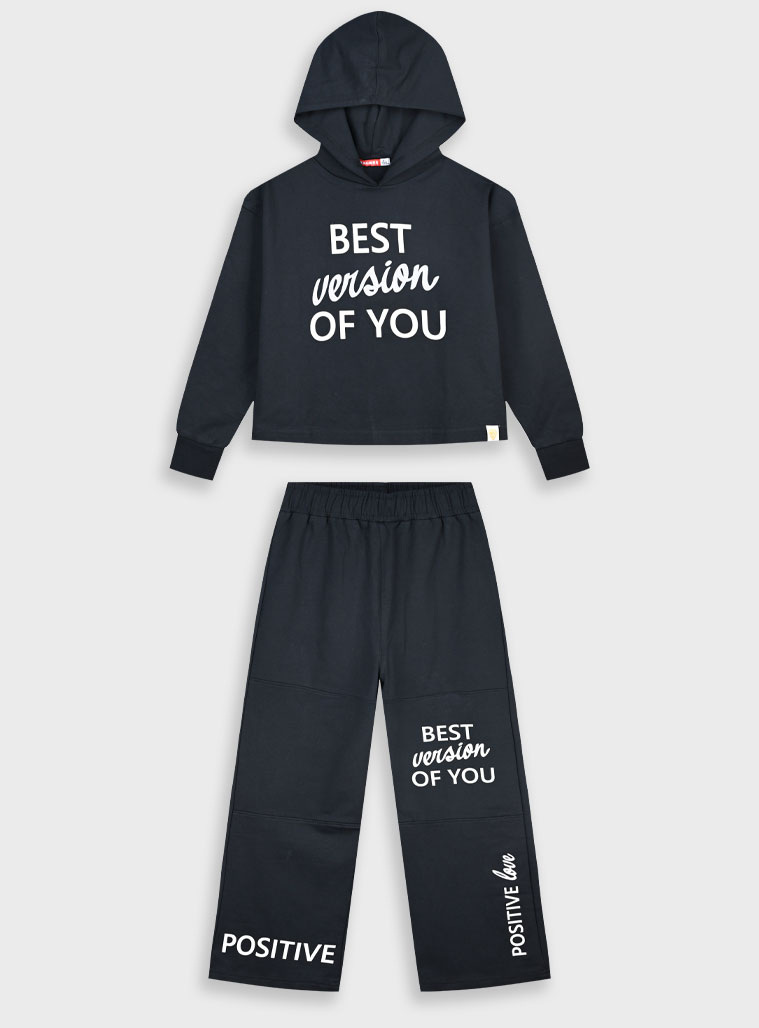 energiers Φούτερ φόρμα με τύπωμα - ΜΑΥΡΟ 16-125253-0