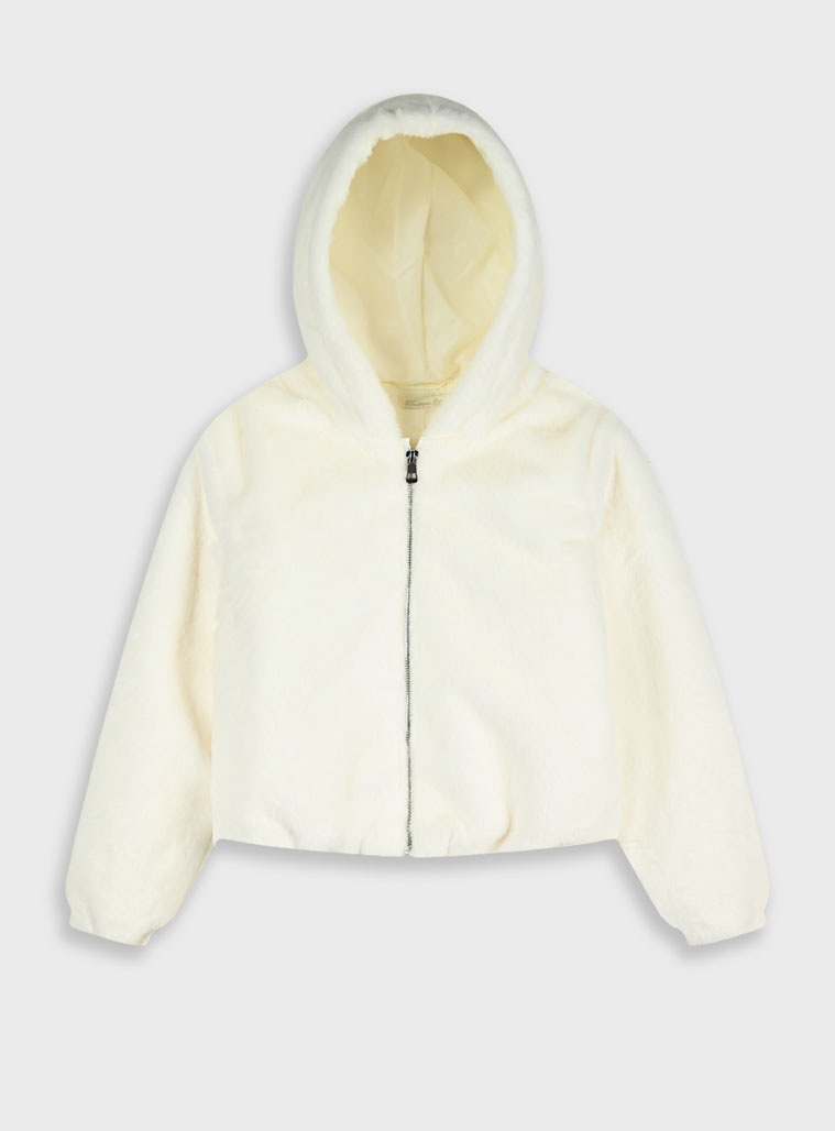 Boutique γούνινη ζακέτα - 2 ετών, Εκρού εικόνα 1