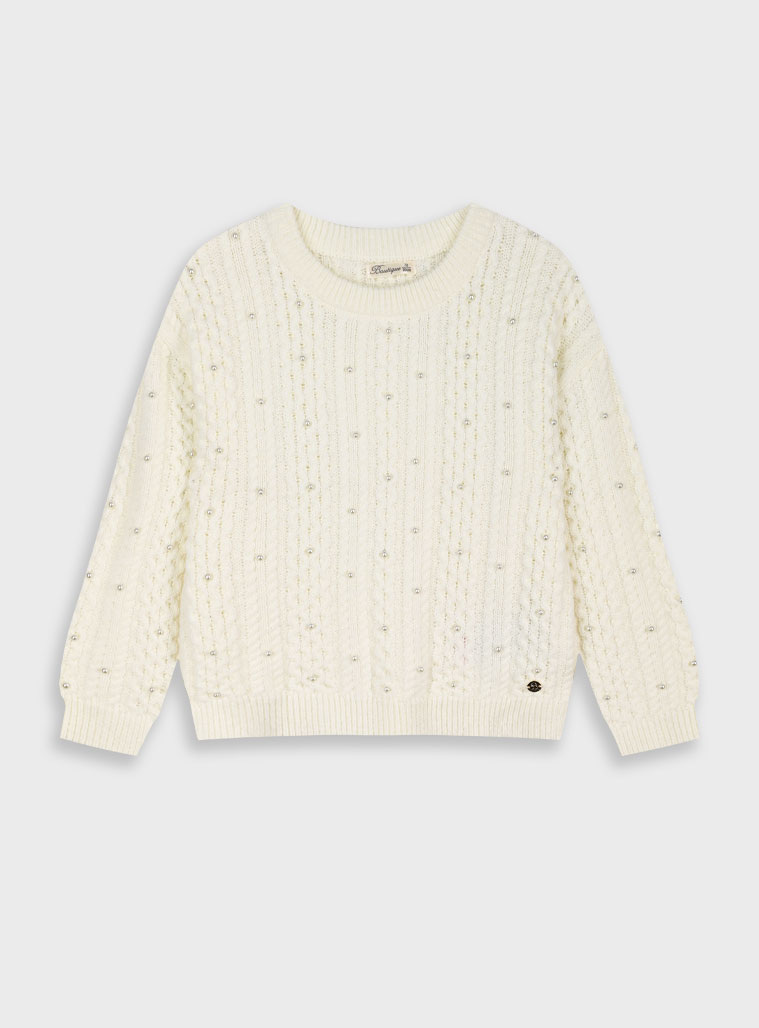 energiers Boutique πλεκτή μπλούζα - Εκρού 46-125274-6