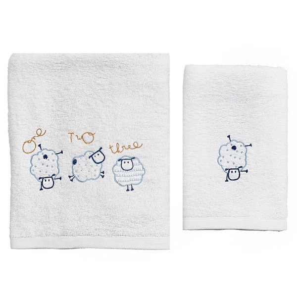 Ο Κόσμος του Μωρού Σετ Πετσέτες 2τμχ Μπεμπέ Βαμβακερές Sheep Σιέλ 57592