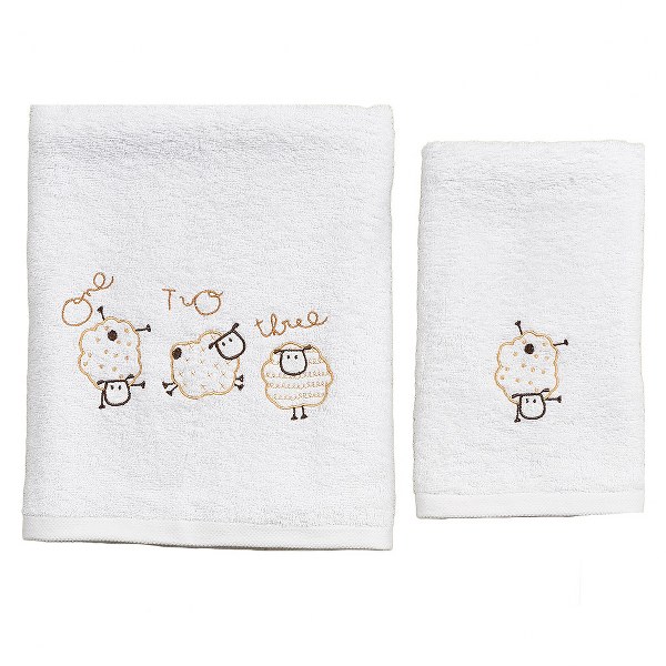 Ο Κόσμος του Μωρού Σετ Πετσέτες 2τμχ Μπεμπέ Βαμβακερές Sheep Εκρού 57593