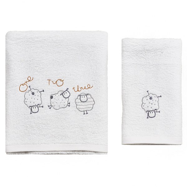 Ο Κόσμος του Μωρού Σετ Πετσέτες 2τμχ Μπεμπέ Βαμβακερές Sheep Γκρι 57595