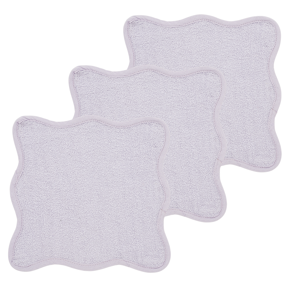 Εικόνα 1 Σετ 3τμχ Λαβέτα Βαμβακερή 30x30εκ. Wavy Soft Lavender Meyco MEY-167.227.72.02.M3