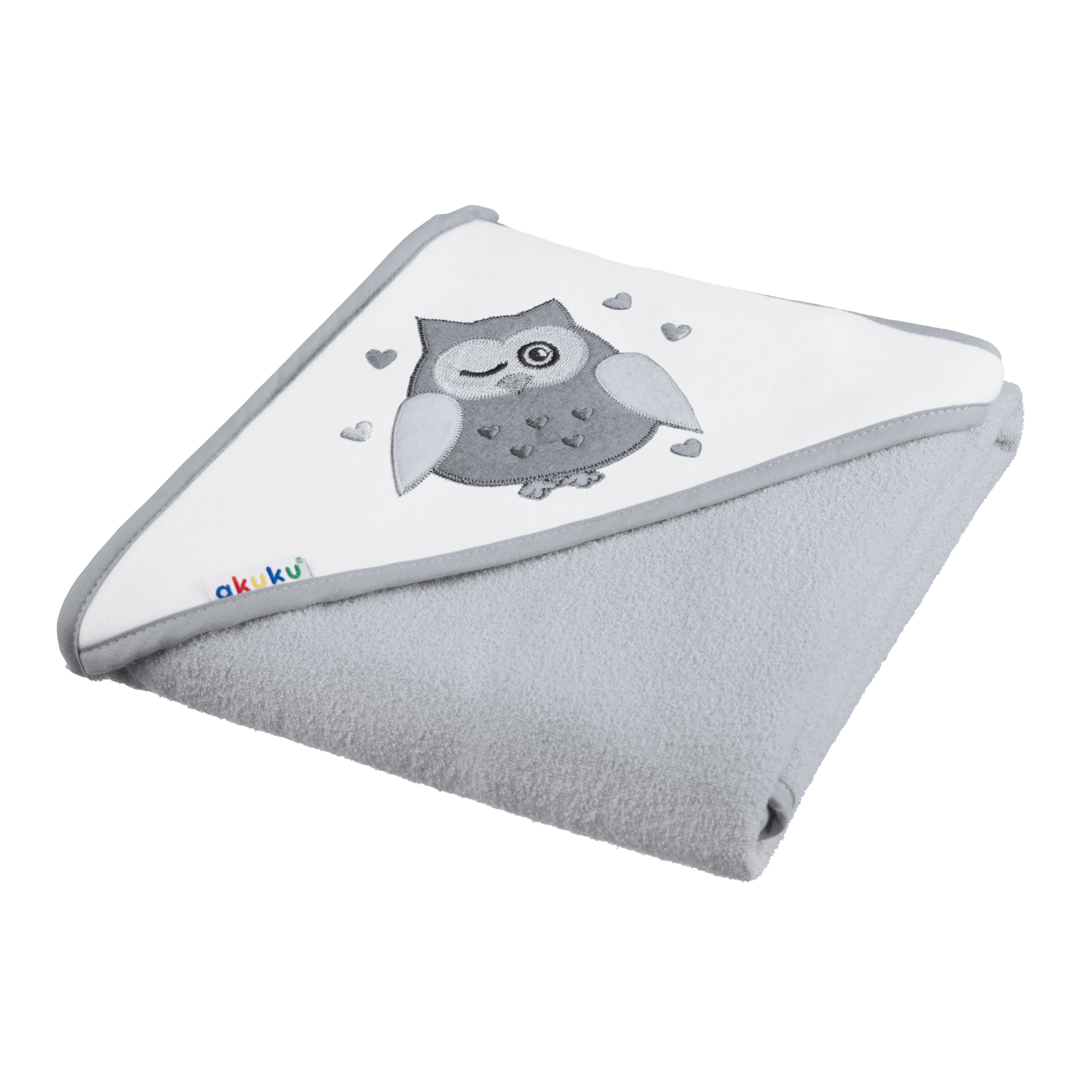 Εικόνα 1 Κάπα Βαμβακερή-Terry 100x100εκ. Κουκουβάγια Γκρι akuku&nbsp;A1248