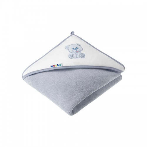 Εικόνα 1 Κάπα Βαμβακερή-Terry 100x100εκ. Αρκουδάκι Γκρι akuku A1258